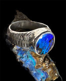 Bright Blue Opal Handmade Ring