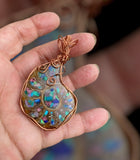 Copper Wrapped Ammonite Pendant