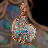 Copper Wrapped Ammonite Pendant