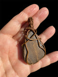 Copper Wrapped Qld Boulder Opal Pendant