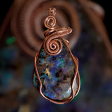 Copper Wrapped Qld Boulder Opal Pendant