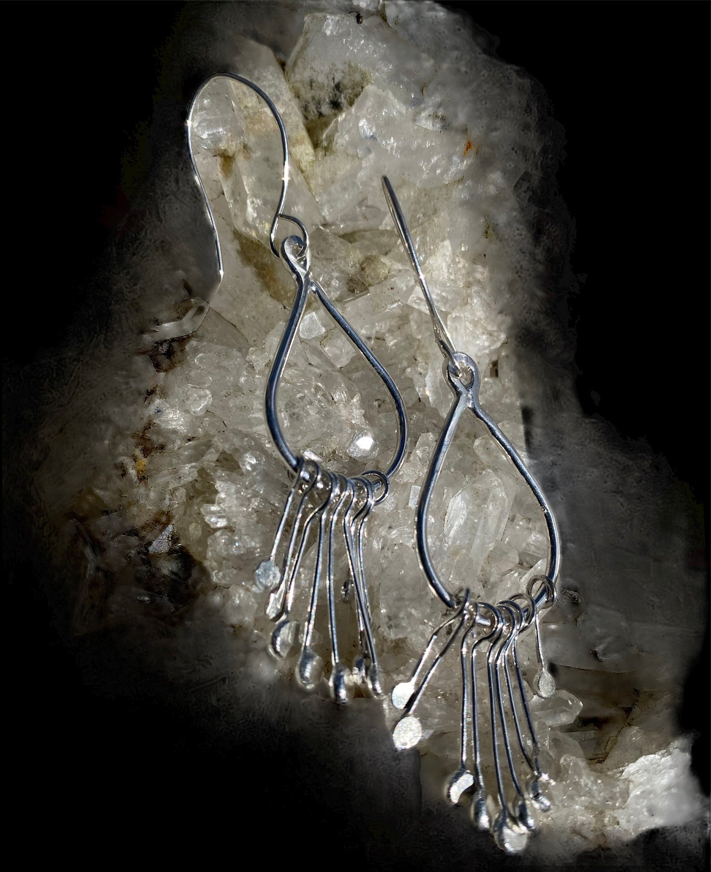 Handmade Sterling Silver Dangle Earrings sold