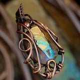 Copper Wrapped Australian Opal Pendant