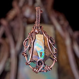 Copper Wrapped Australian Opal Pendant