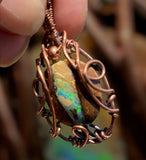 Copper Wrapped Australian Opal Pendant