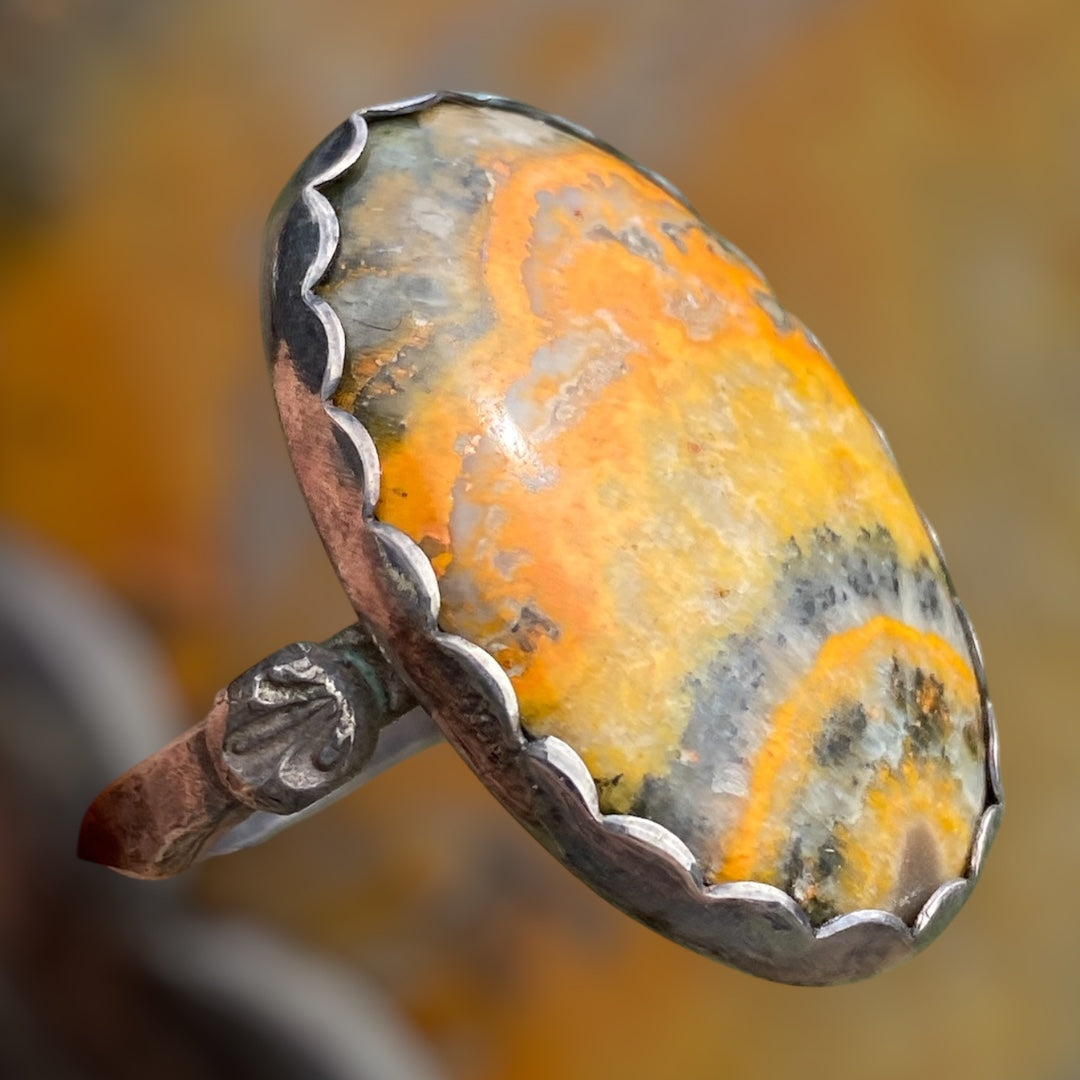Handmade Bubblebee Jasper Ring