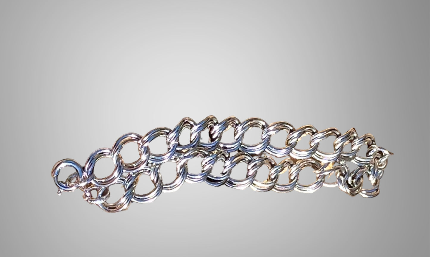 Antique Double Link Curb Chain Bracelet
