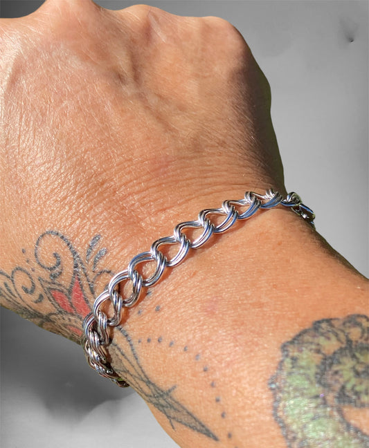 Antique Double Link Curb Chain Bracelet