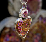 Handmade Ammonite and Pink Topaz Pendant