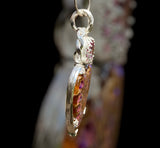 Handmade Ammonite and Pink Topaz Pendant