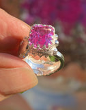 Handmade Adjustable Pink Topaz Ring