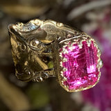 Handmade Adjustable Pink Topaz Ring