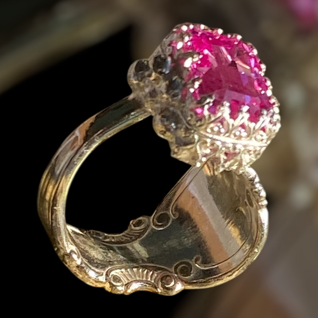Handmade Adjustable Pink Topaz Ring