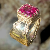 Handmade Adjustable Pink Topaz Ring