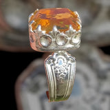 Handmade Cocktail Citrine Silver Ring