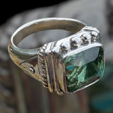 Handmade Green Tourmaline Silver Ring