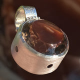Handmade Smoky Quartz Satin Finish Silver Pendant