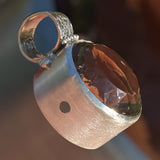 Handmade Smoky Quartz Satin Finish Silver Pendant