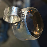 Handmade Smoky Quartz Satin Finish Silver Pendant