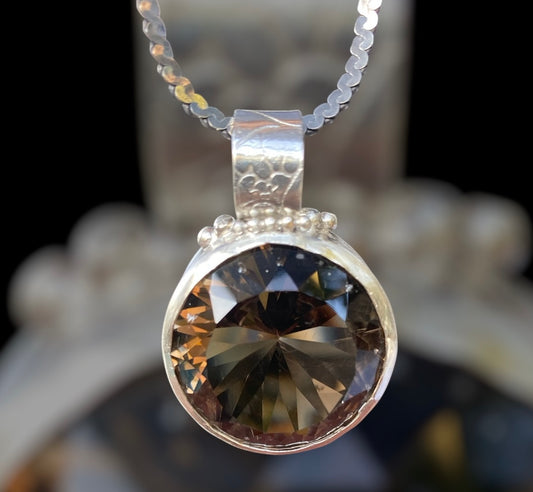 Hand Handmade Smoky Quartz Pendant – Large Statement Gemstone Necklace