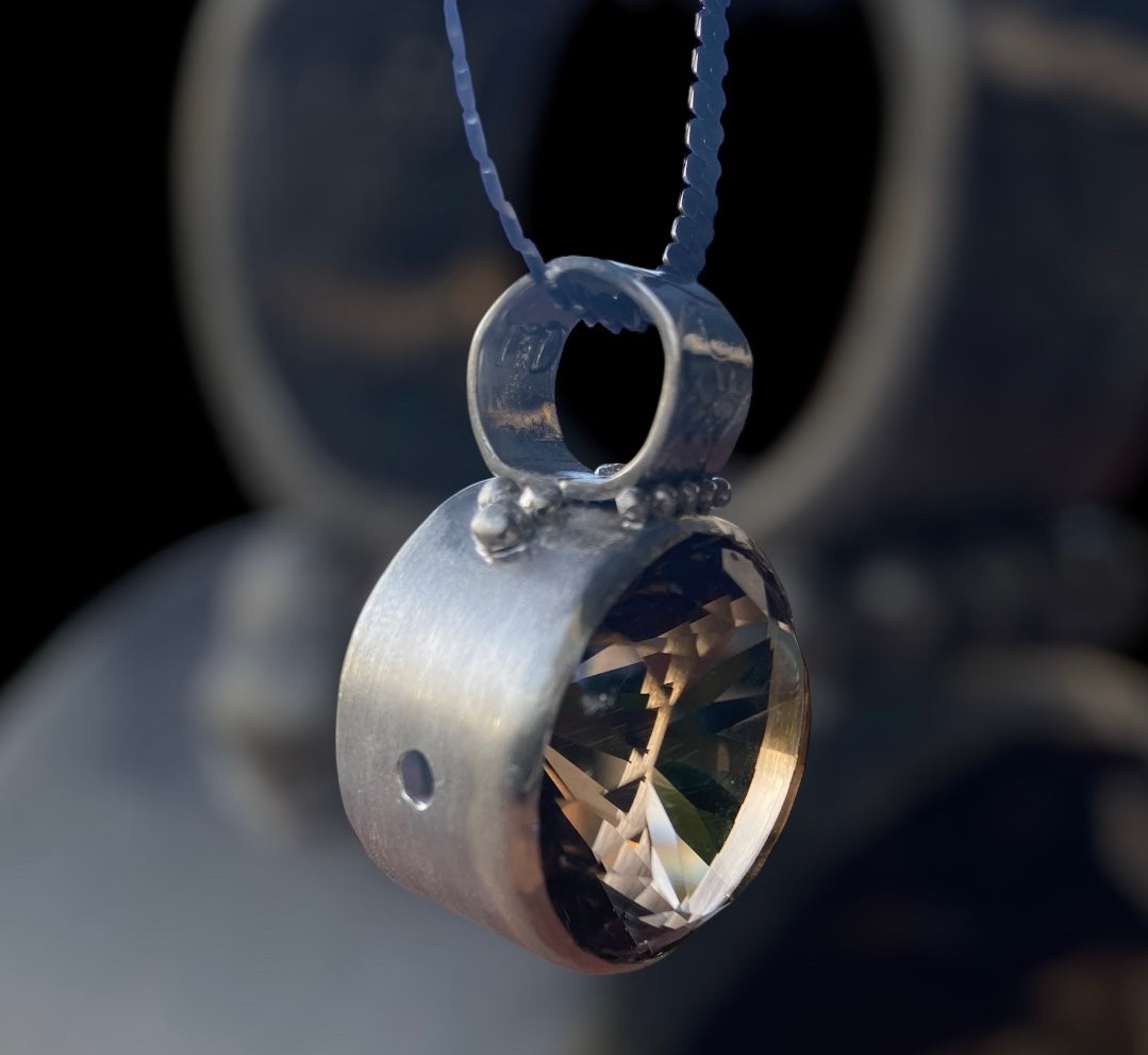 Hand Handmade Smoky Quartz Pendant – Large Statement Gemstone Necklace