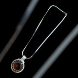 Handmade Smoky Quartz Satin Finish Silver Pendant