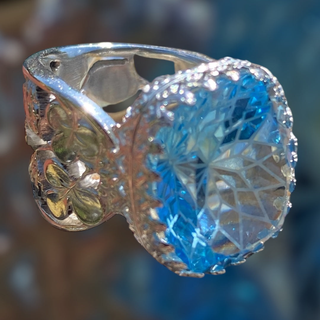 Handmade Blue Topaz Cocktail Ring