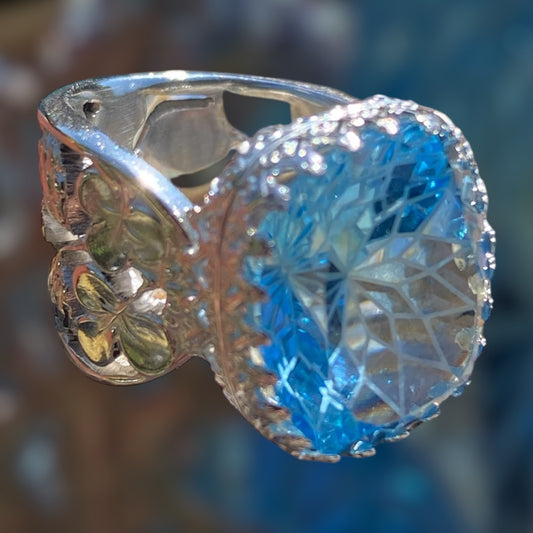 Handmade Blue Topaz Cocktail Ring