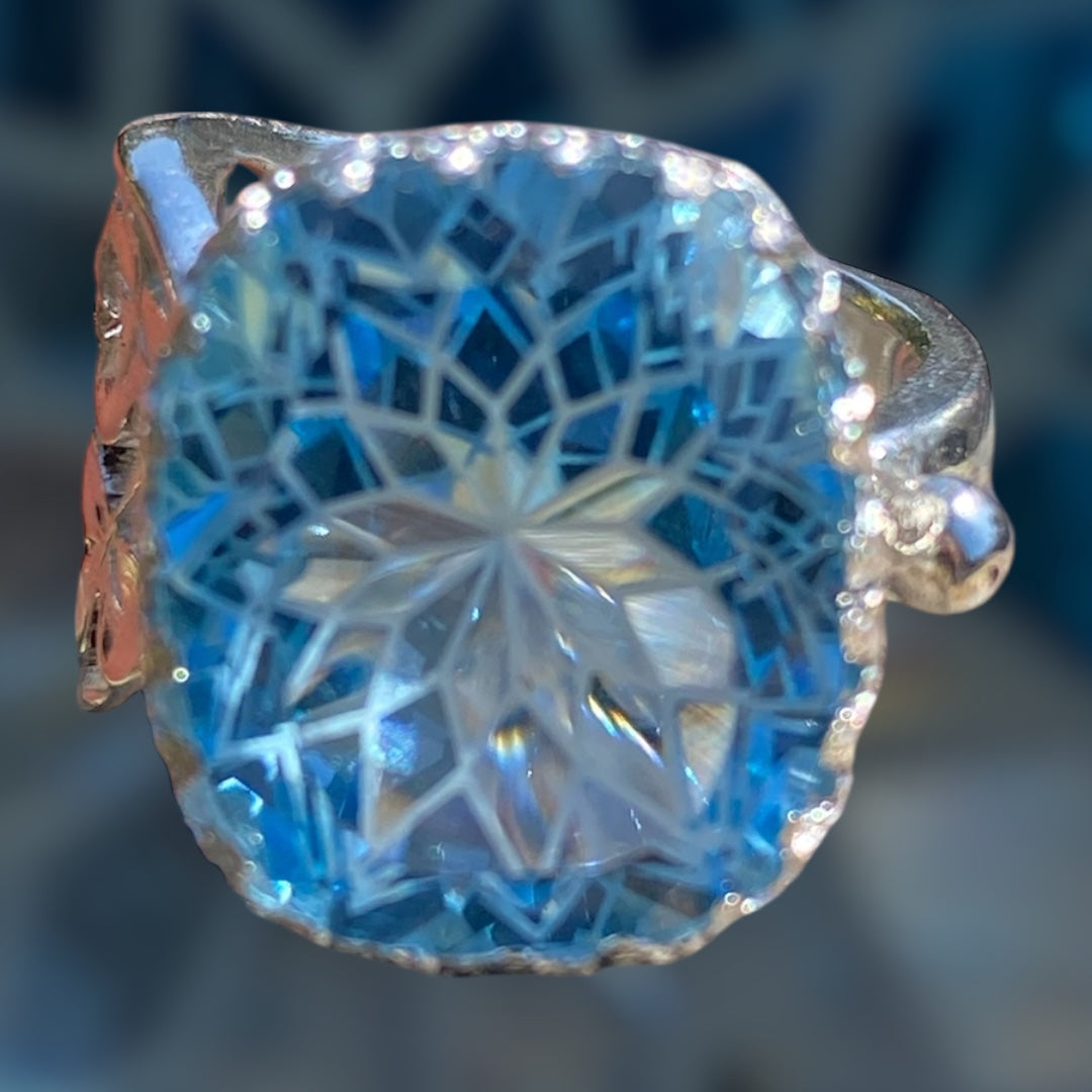 Handmade Blue Topaz Cocktail Ring