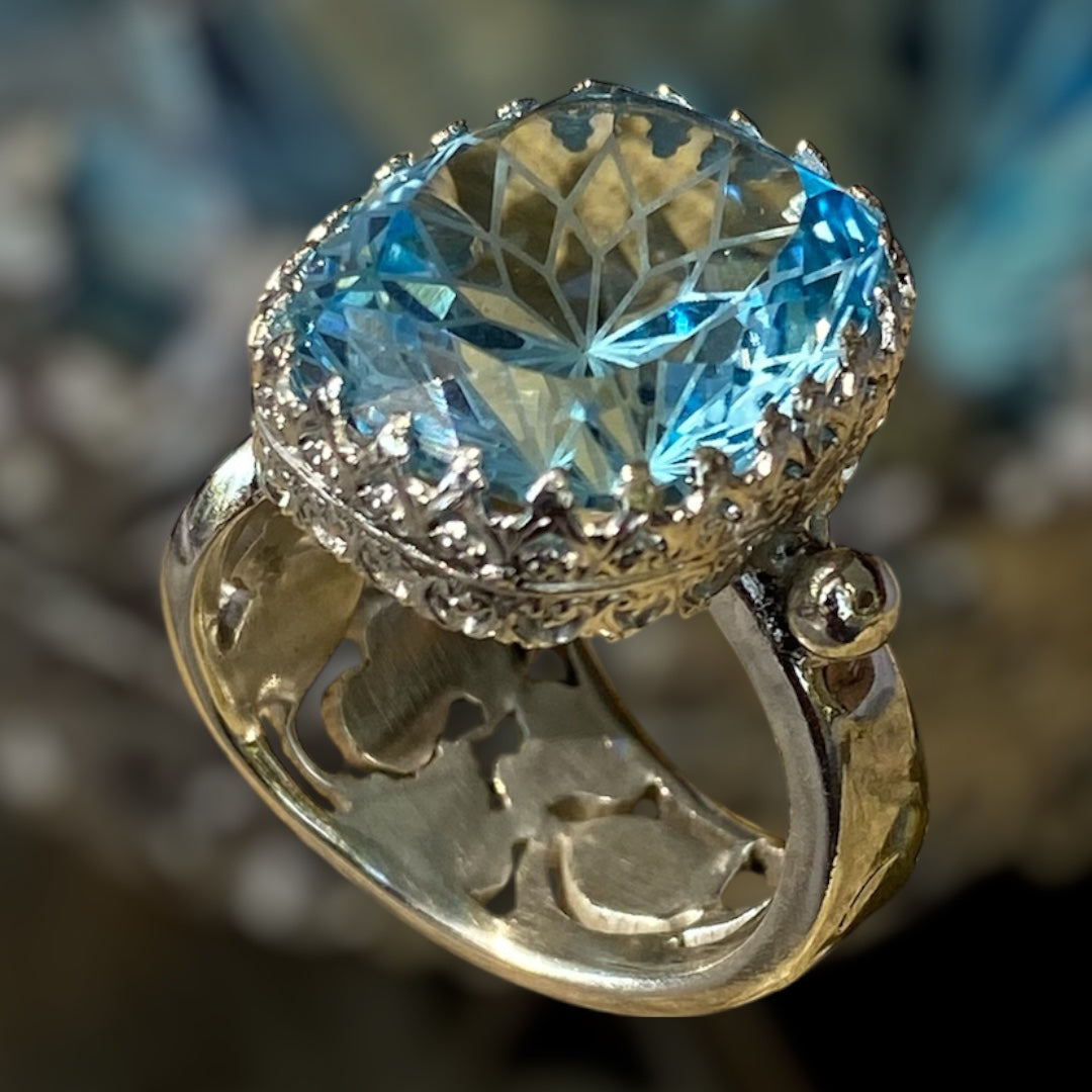 Handmade Blue Topaz Cocktail Ring