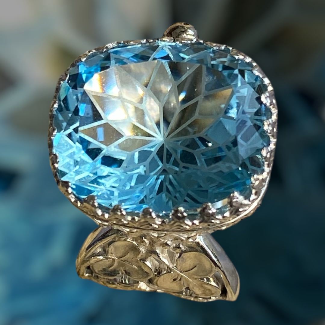 Handmade Blue Topaz Cocktail Ring