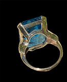 Antique London Blue Topaz Cocktail Ring