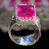 Handmade Pink Topaz Silver Ring