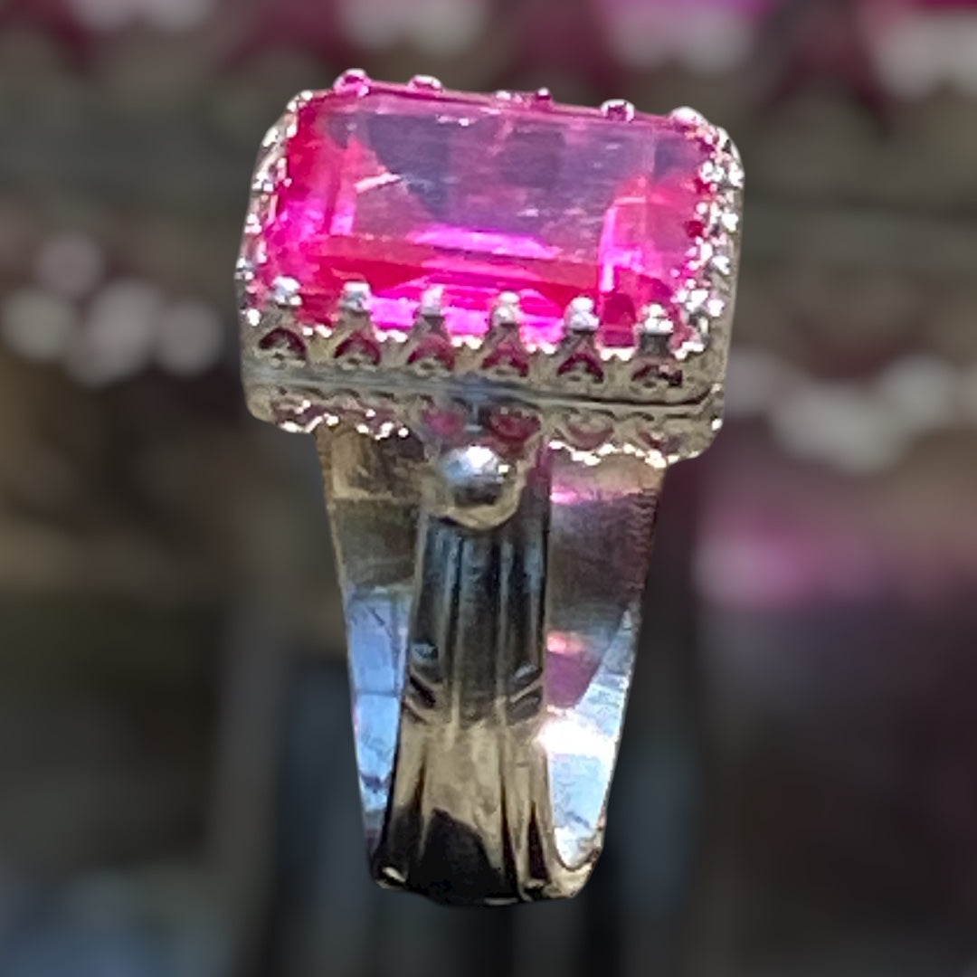 Handmade Pink Topaz Silver Ring sold
