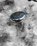 Handmade Ammonite Inlay Sterling Silver Ring