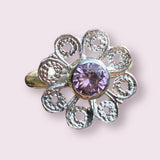 Handmade Pink Zircon Daisy Ring