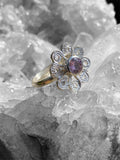 Handmade Pink Zircon Daisy Ring