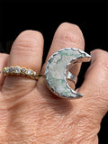 Handmade Variscite Crescent Moon Ring