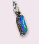 Handmade Australian Sapphire & Opal Pendant