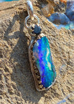 Handmade Australian Sapphire & Opal Pendant