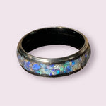 Handmade Australian Natural Opal & Resin Inlay Rings