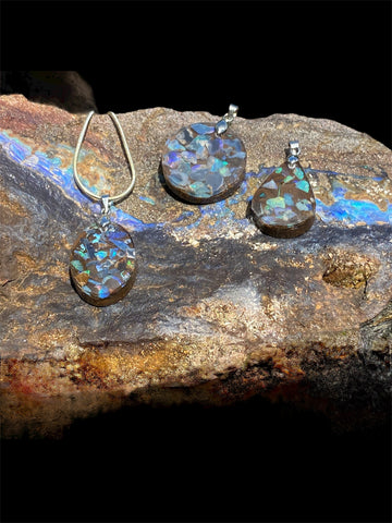 Handmade Australian Opal & Resin Pendants