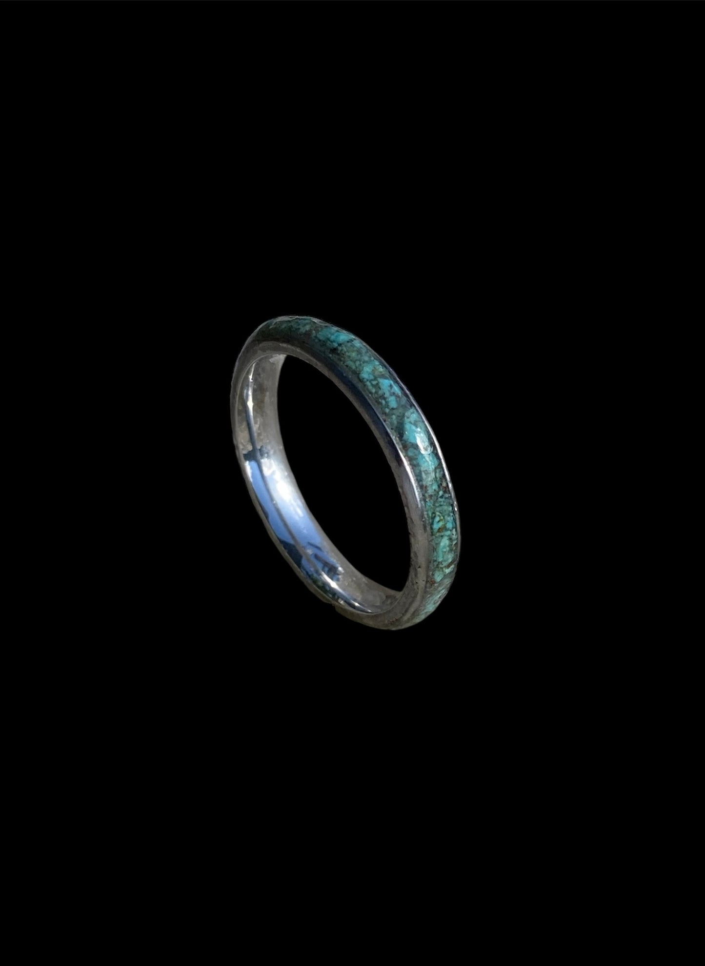 Handmade Turquoise Inlay Stainless Steel Ring