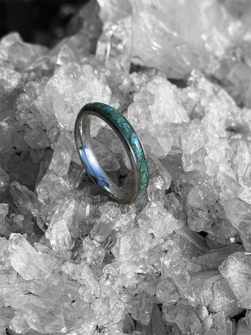 Handmade Turquoise Inlay Stainless Steel Ring