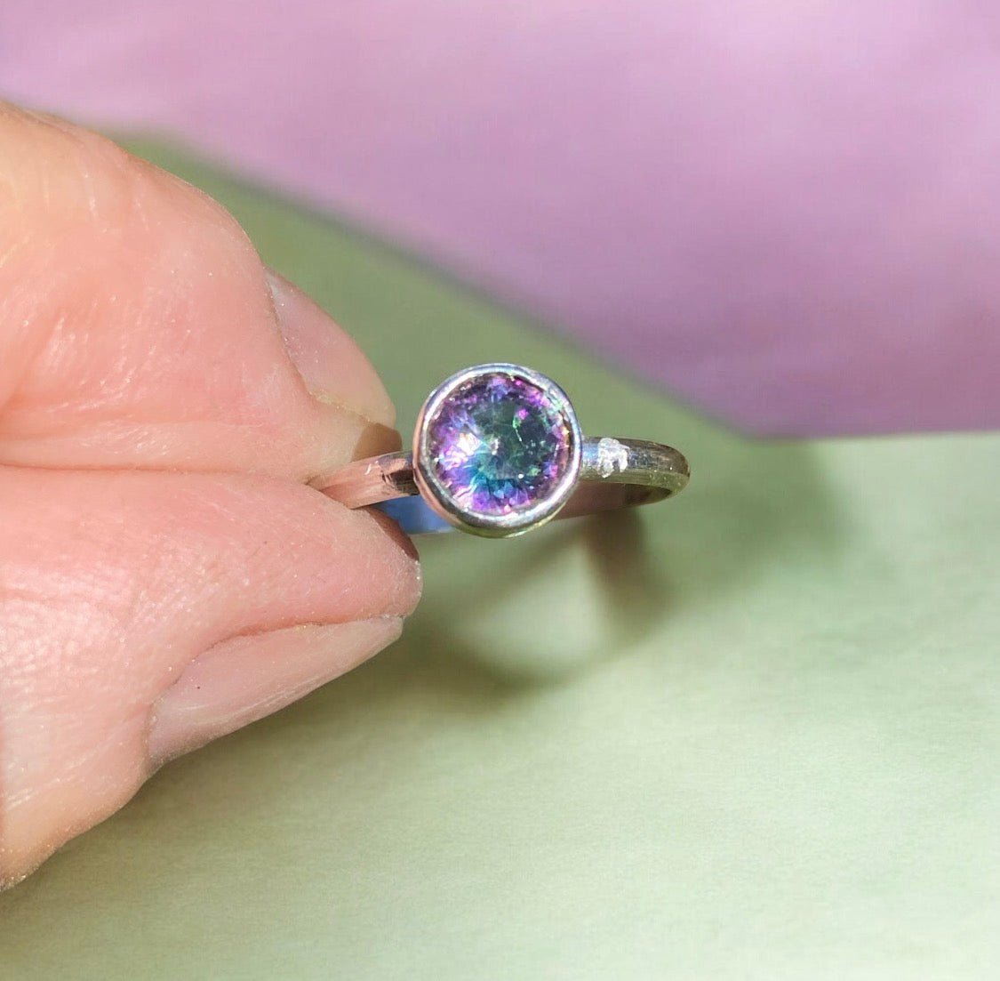 Mystic Topaz Sterling Silver Ring
