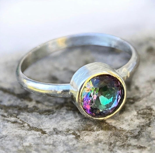 Mystic Topaz Sterling Silver Ring