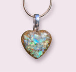 Handmade Heart Opal in Resin Pendant