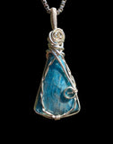 Wire Wrapped Blue Apatite Pendant