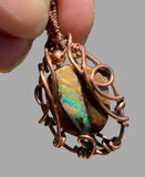 Copper Wrapped Australian Opal Pendants