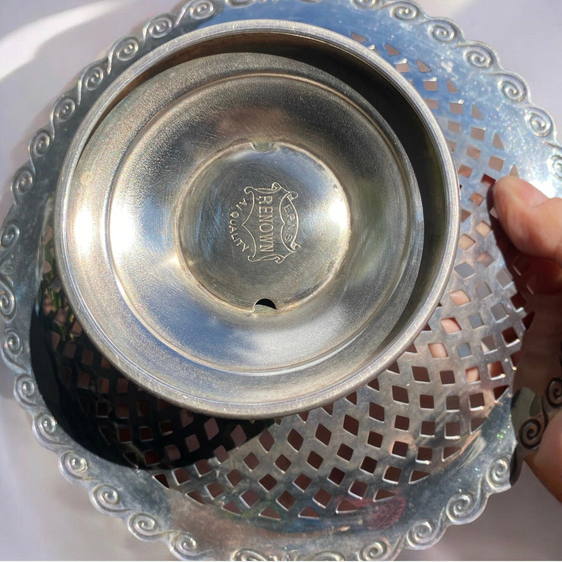 Vintage Australian Renown EPNS A1 Pierced Pedestal Bowl